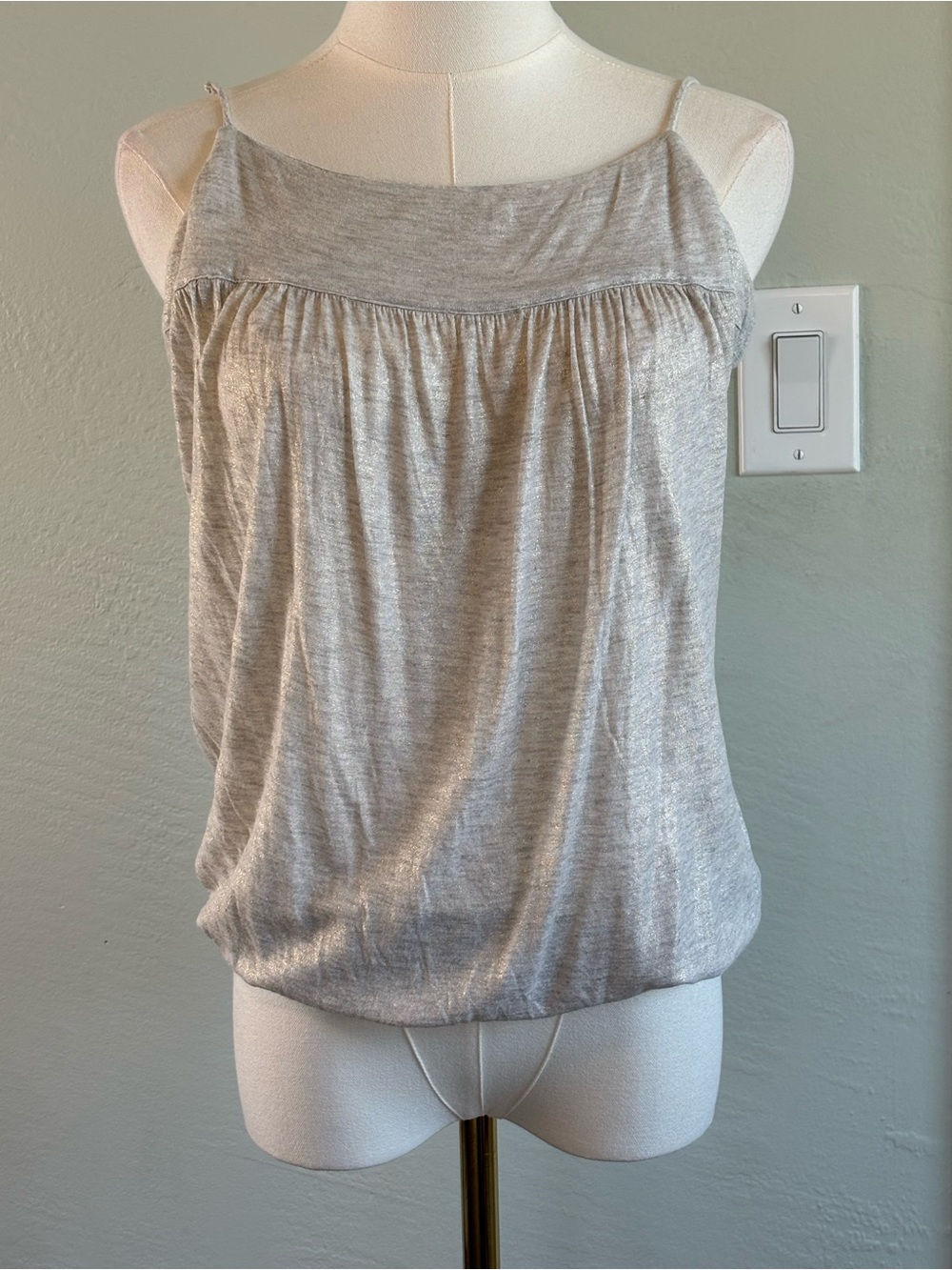 Bundle 2/$30! Joie S Light Gray Spaghetti Strap Blouson Camisole Shimmer Thread